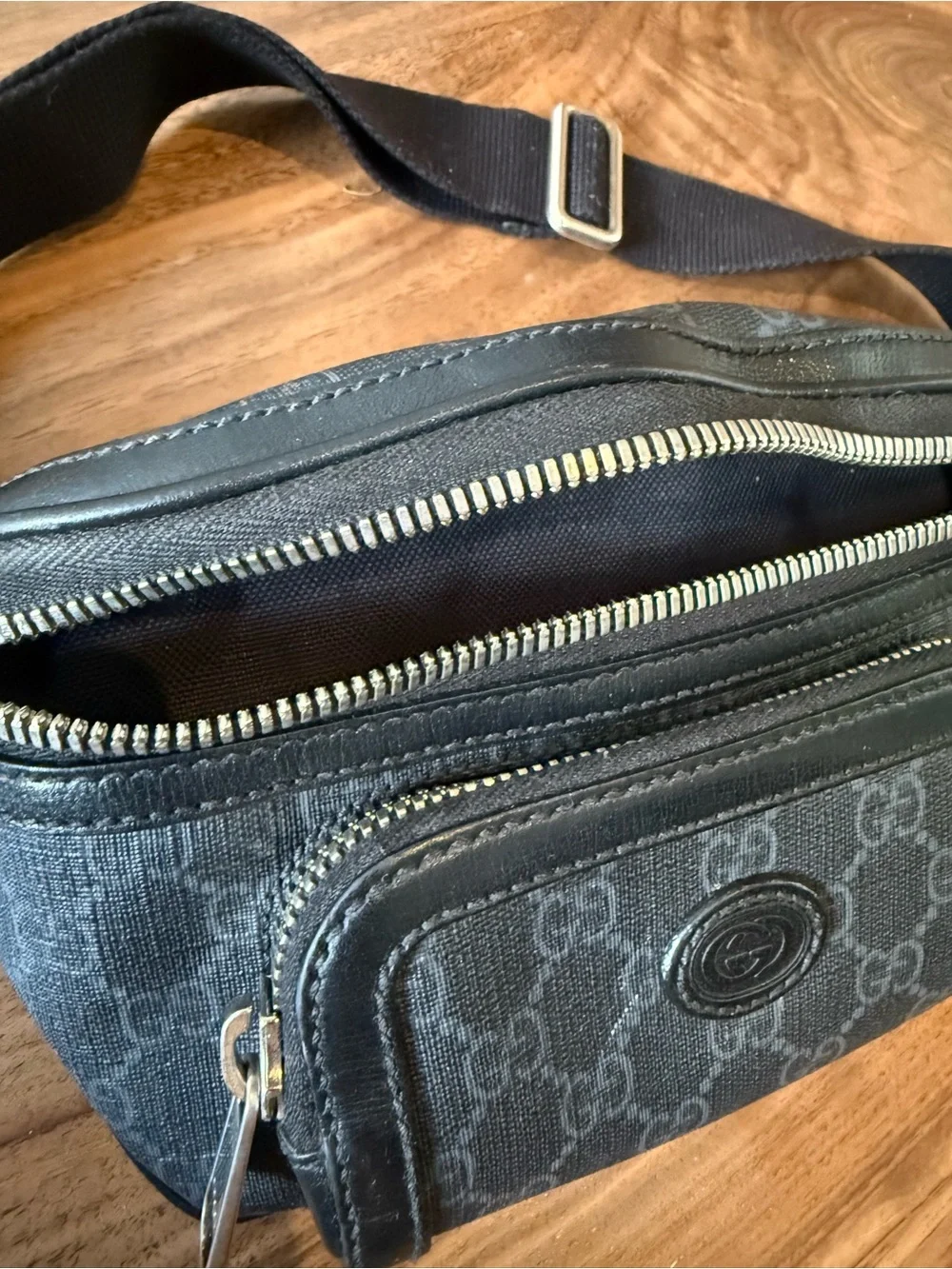 Gucci Black GG Monogram Waist Pack